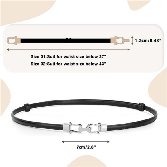 Leather Belts 37 Inches with Golden Buckle 2 Pack 02a-classic Black+brown - Picture 5 of 6